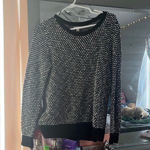 Black and white pull over sweatshirt